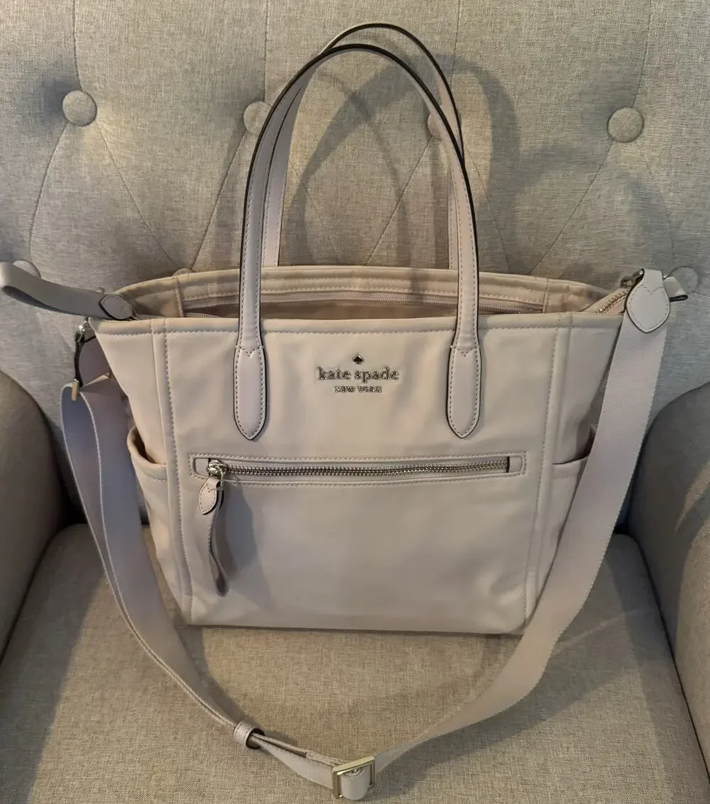 New Kate Spade Chelsea Nylon Medium Satchel Tote Crossbody Pink $299 Msrp